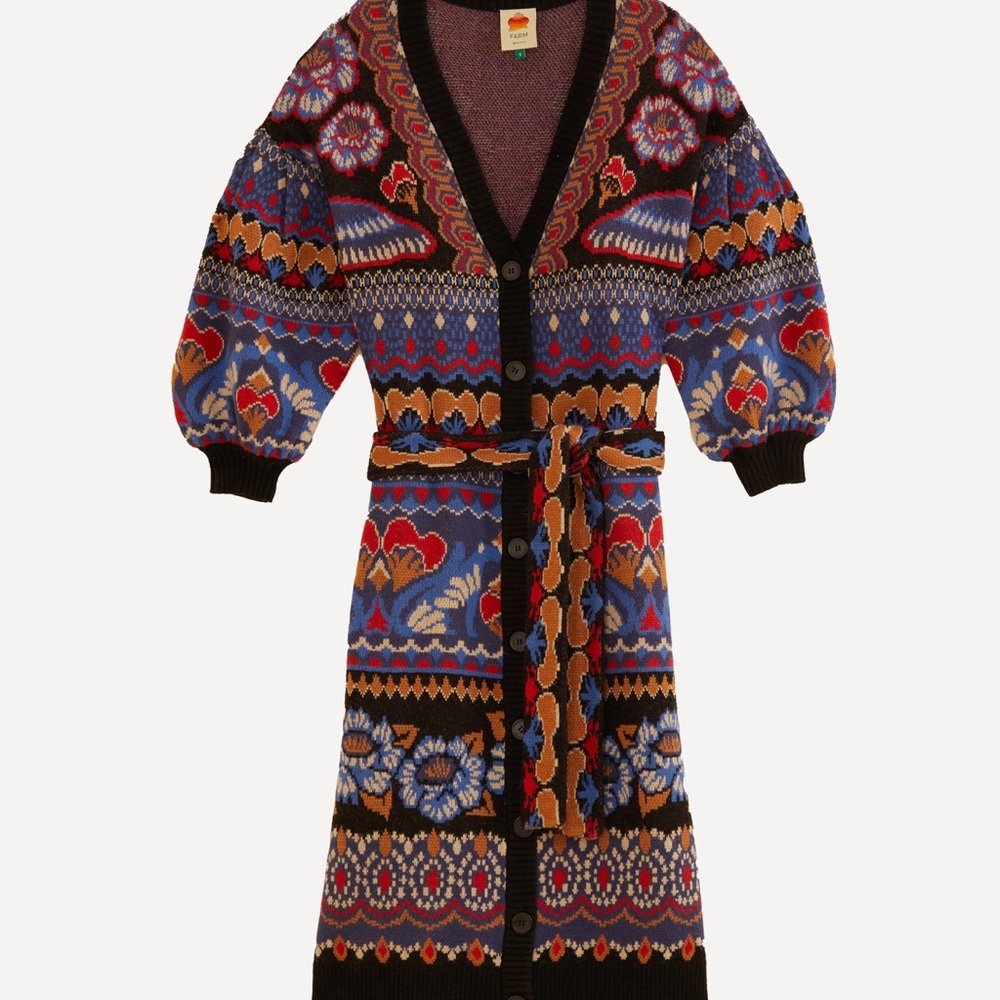 Farm Rio Multicolor Patterned Cardigan